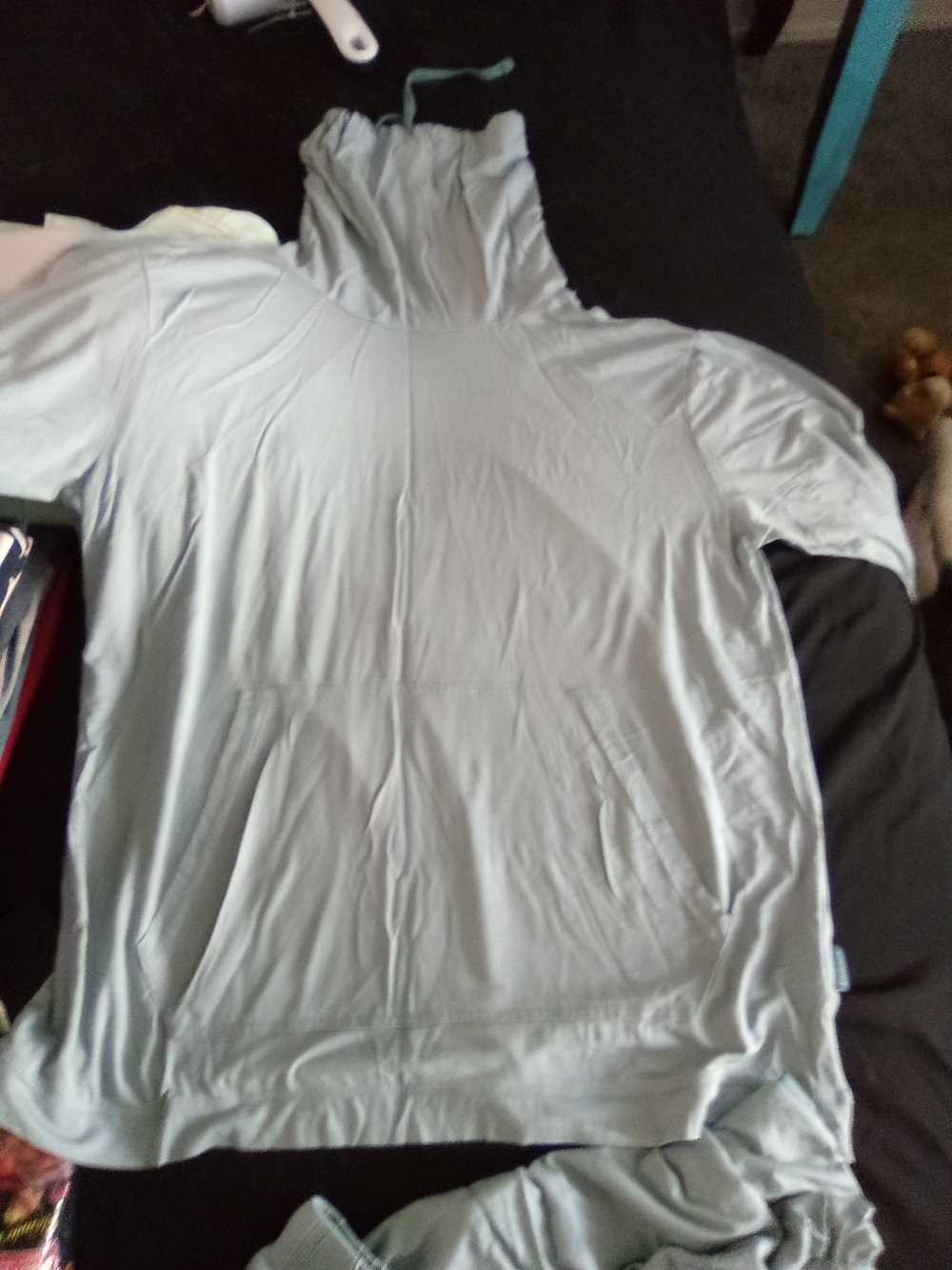 Men's Light Blue Short-Sleeve Hooded Tee